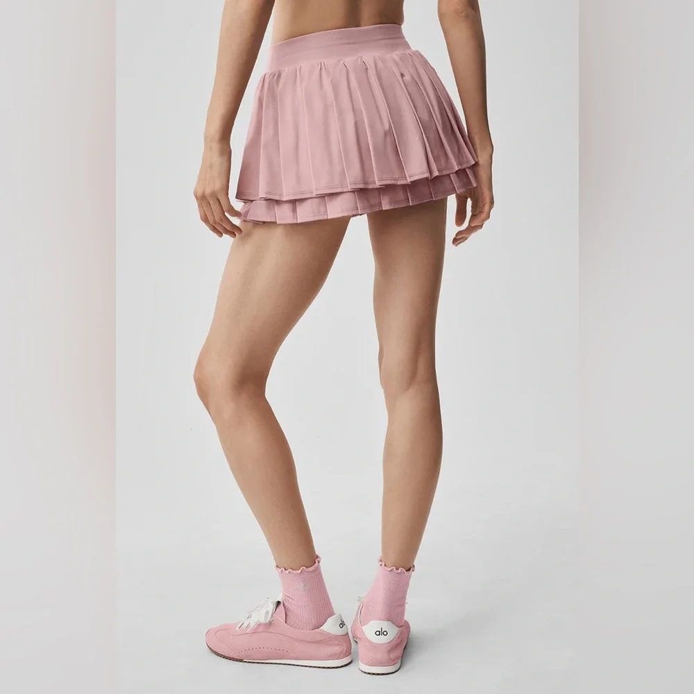 Alo Yoga Double Or Nothing Tennis Skirt Vintage Pink XS